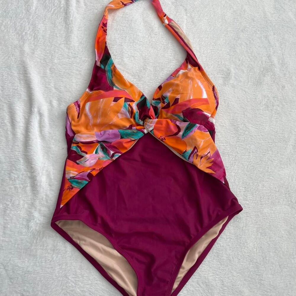 Cupshe Swim Suit One Piece Women's 1X NWT Swimwear Beach Coastal Pool Summer
